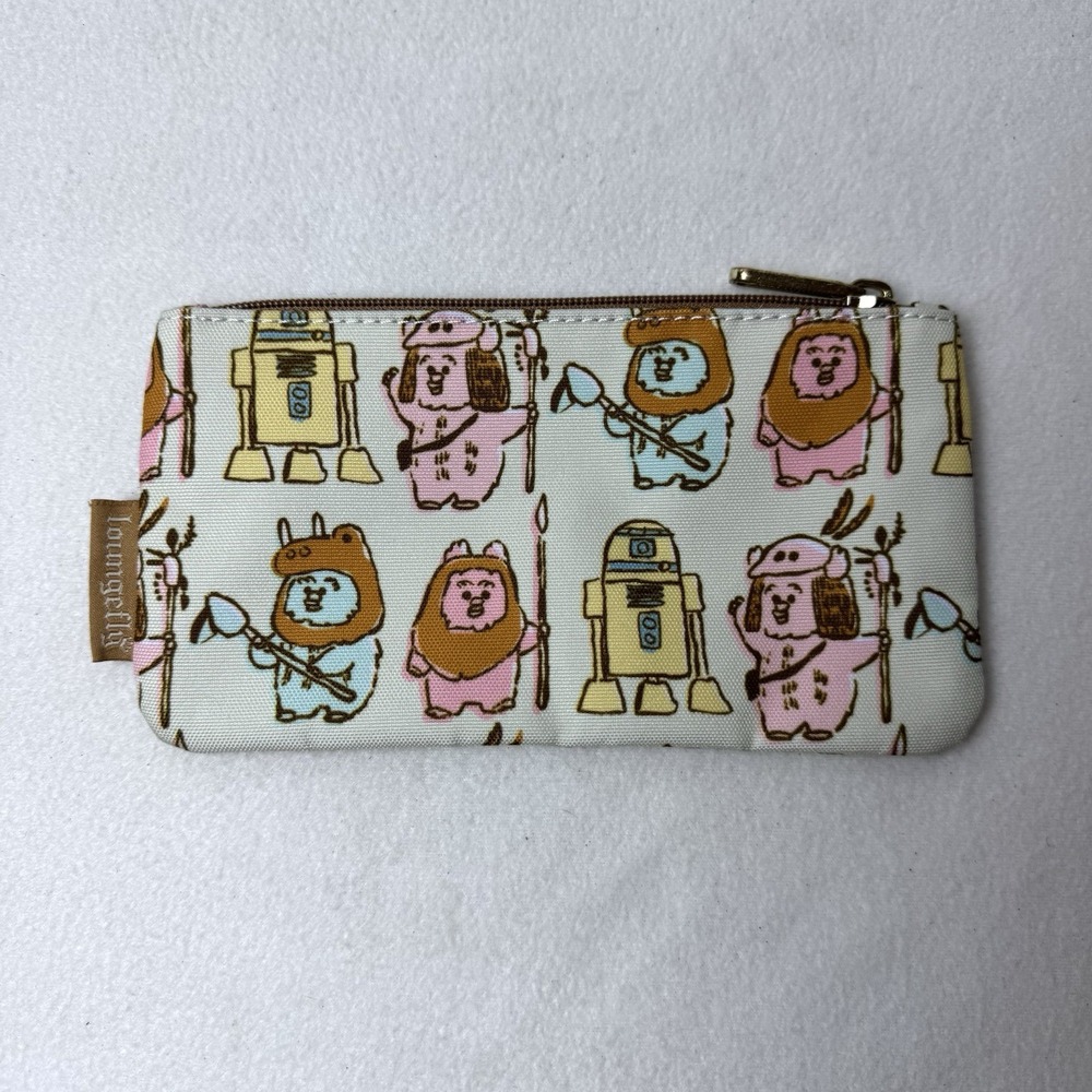 Star Wars Ewok Loungefly Nylon Zip Pouch  Wallet Pencil Pastel Bag Disney